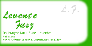 levente fusz business card